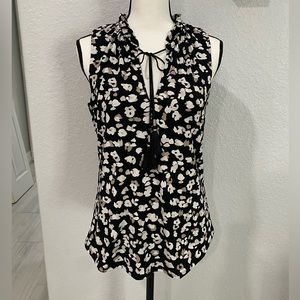 WHBM sleeveless animal print blouse